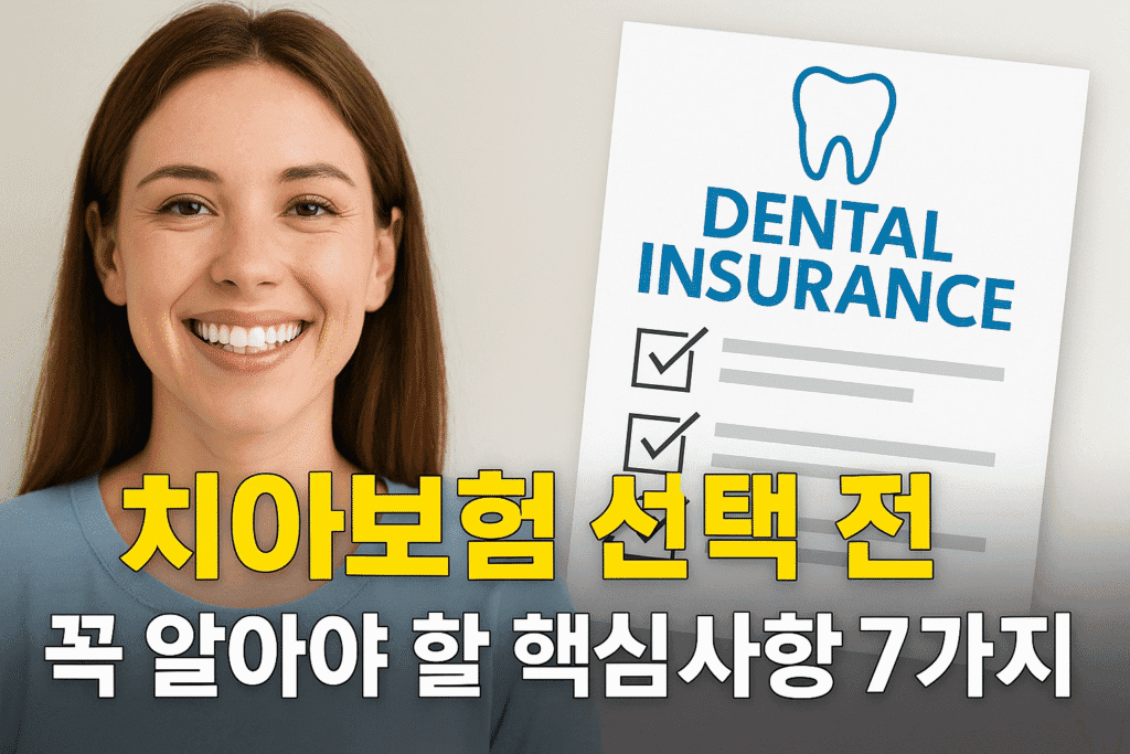 치아보험 선택 전 꼭 알아야 할 핵심사항 7가지